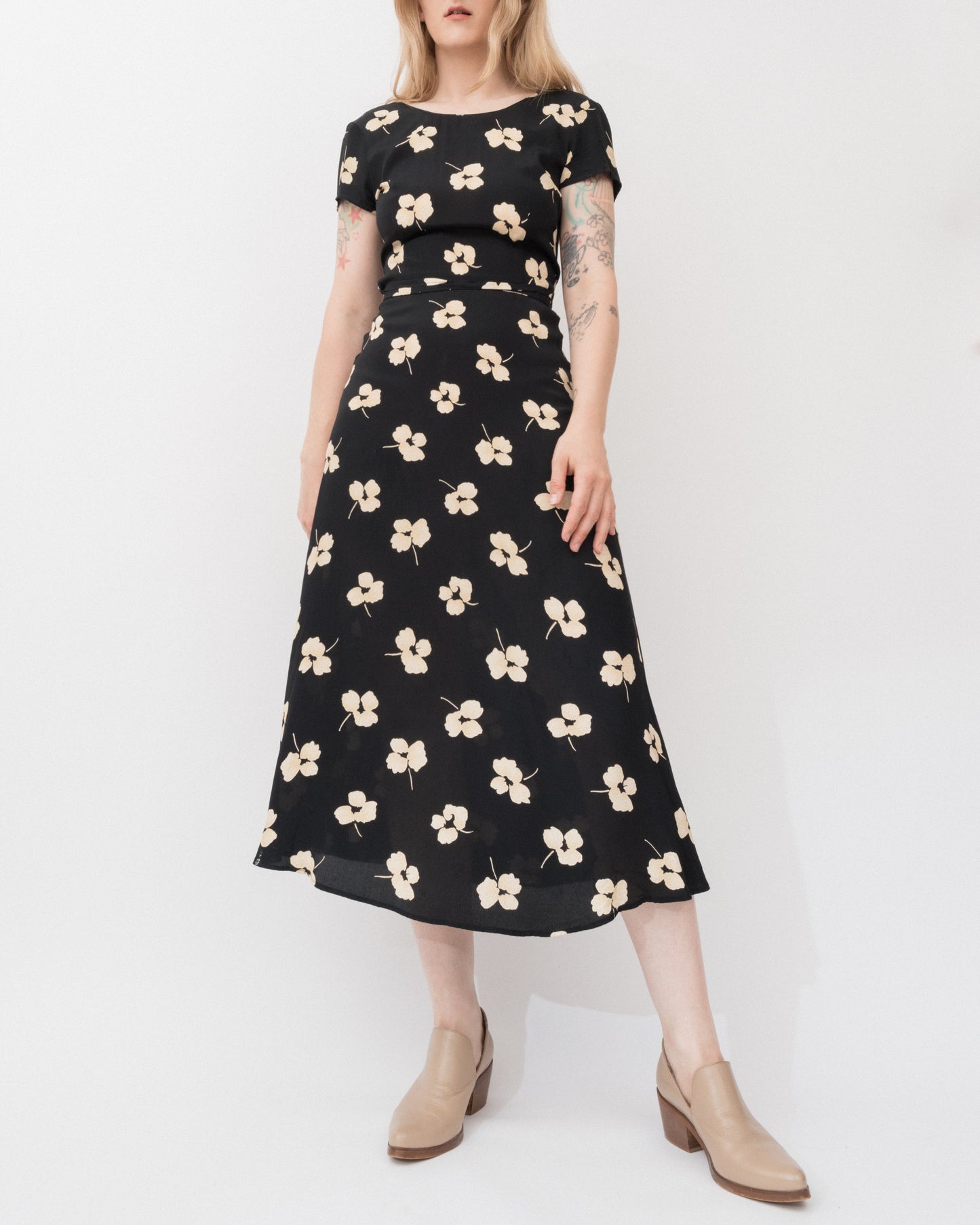 Vintage Floral Maxi Dress (XS/S)