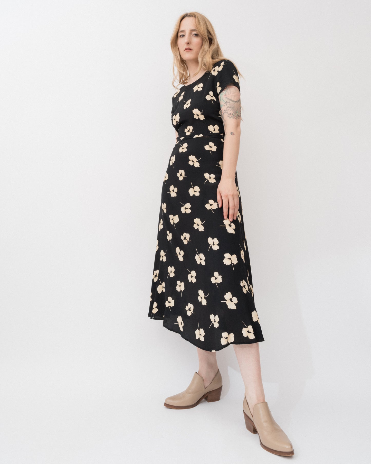 Vintage Floral Maxi Dress (XS/S)