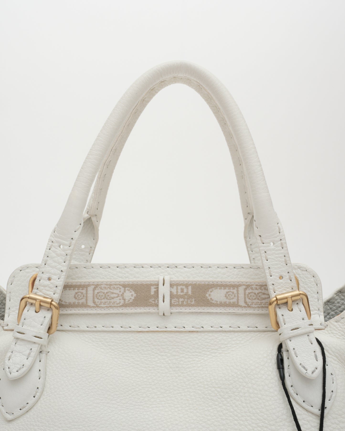 2000s FENDI White Selleria VILLA BORGHESE Bag