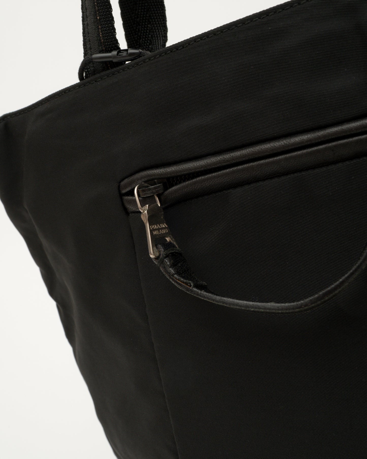 90s PRADA Black Tessuto Tote Bag
