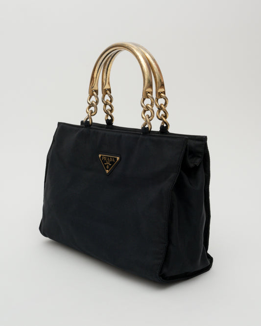 90s PRADA Black Metallo Bag (as is)