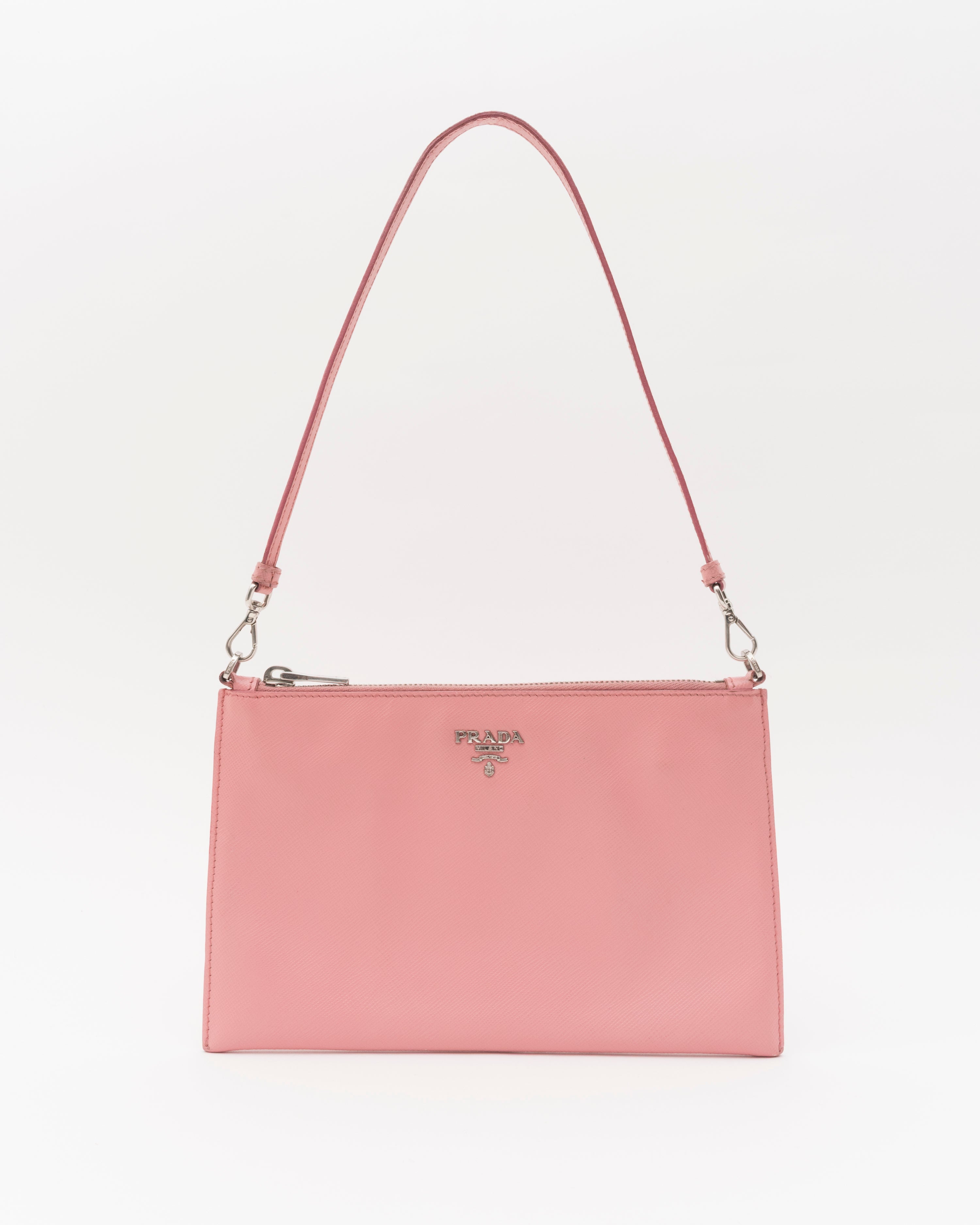 2000s PRADA Pink Saffiano Leather Mini Shoulder Bag – Closed Caption
