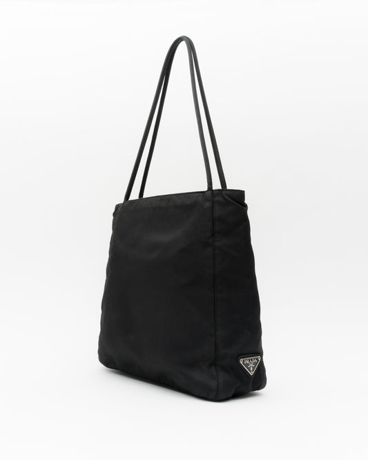 90s PRADA Black Tessuto Tote Bag
