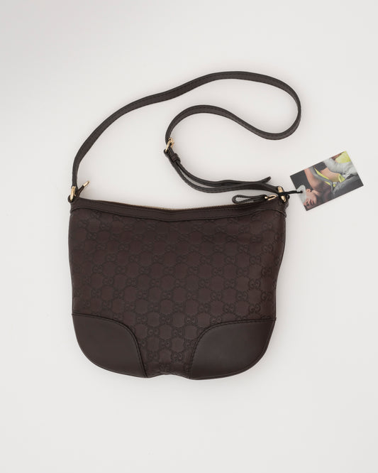 2000s GUCCI Chocolate Guccissima "Lovely Heart" Bag