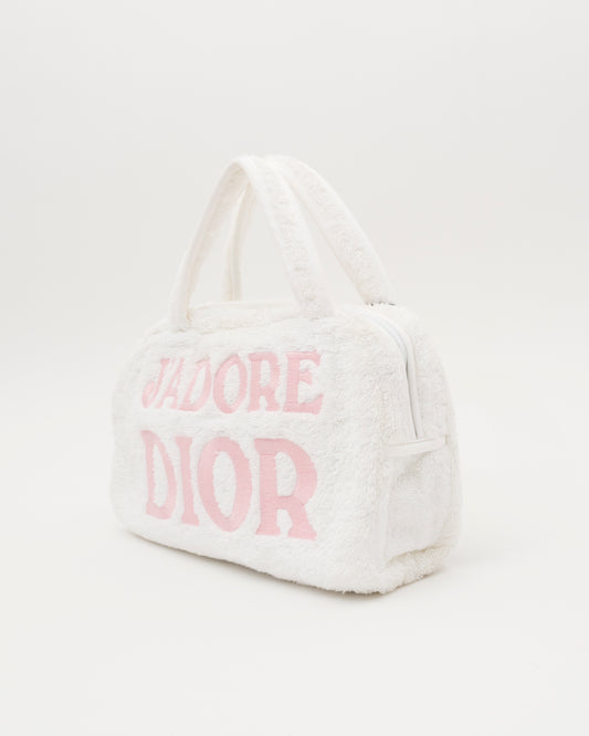 SS2002 CHRISTIAN DIOR John Galliano Era White Terry Cloth J'ADORE DIOR Bag