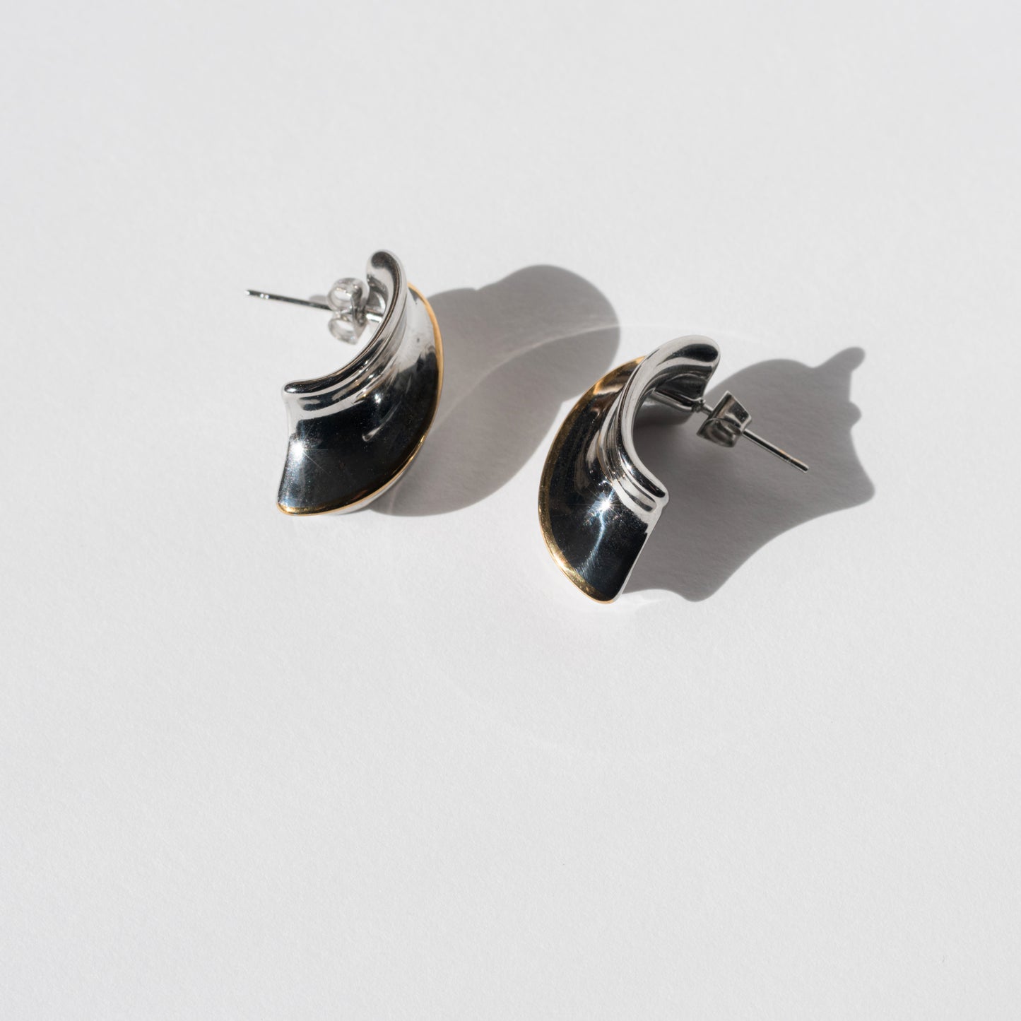 CC Two Toned Stainless Steel Chunky Hoops