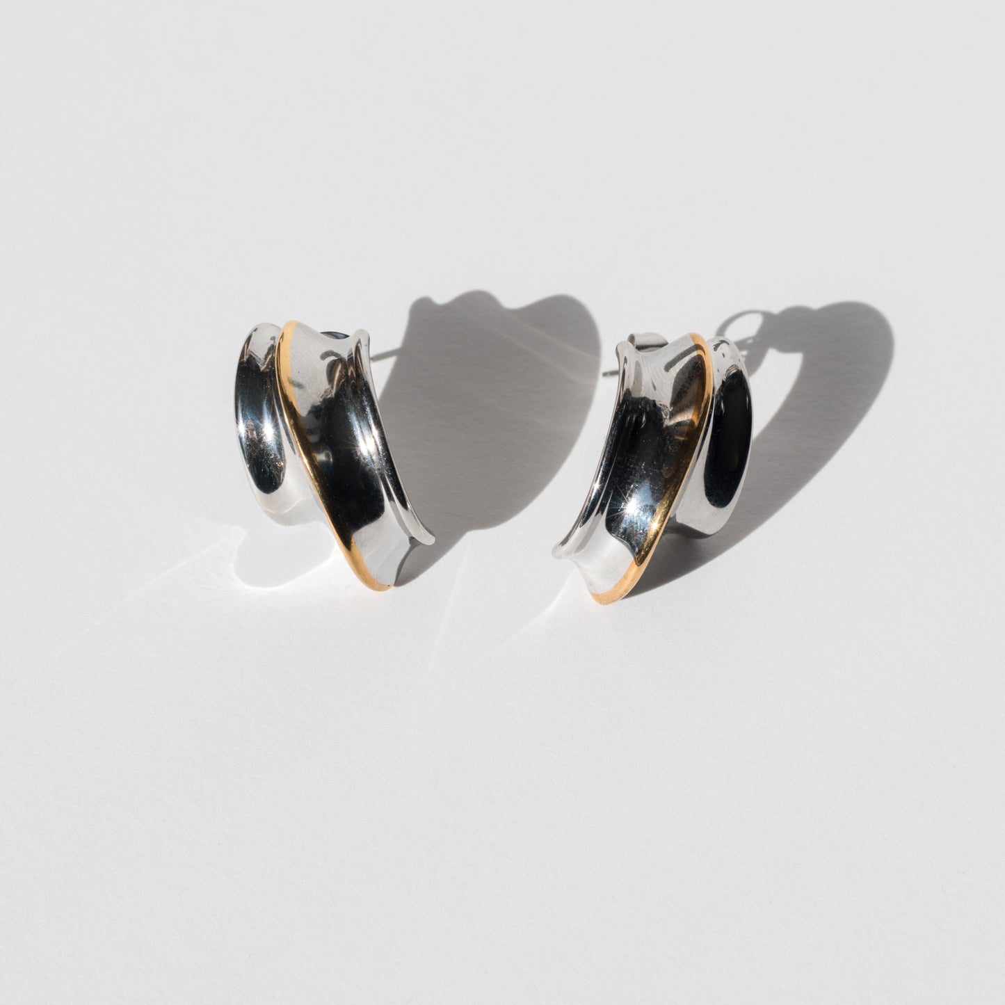 CC Two Toned Stainless Steel Chunky Hoops