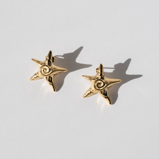 CC Gold Star Stainless Steel Earrings