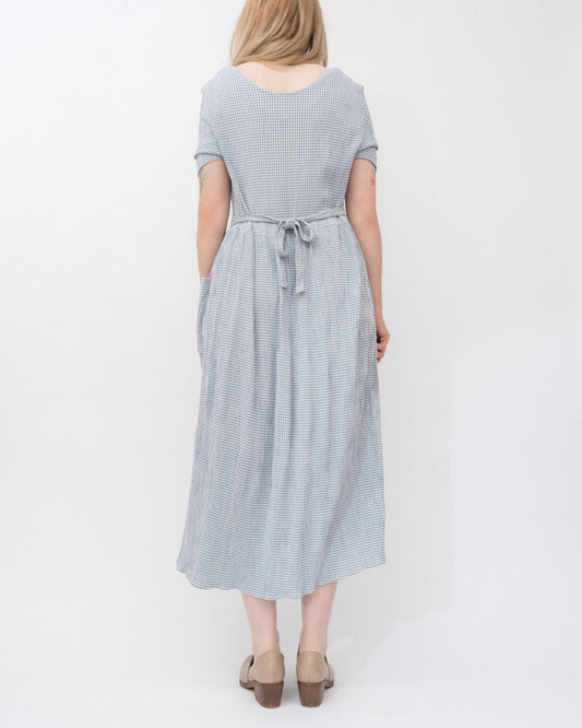 Vintage Gingham Seersucker Dress (S/M)