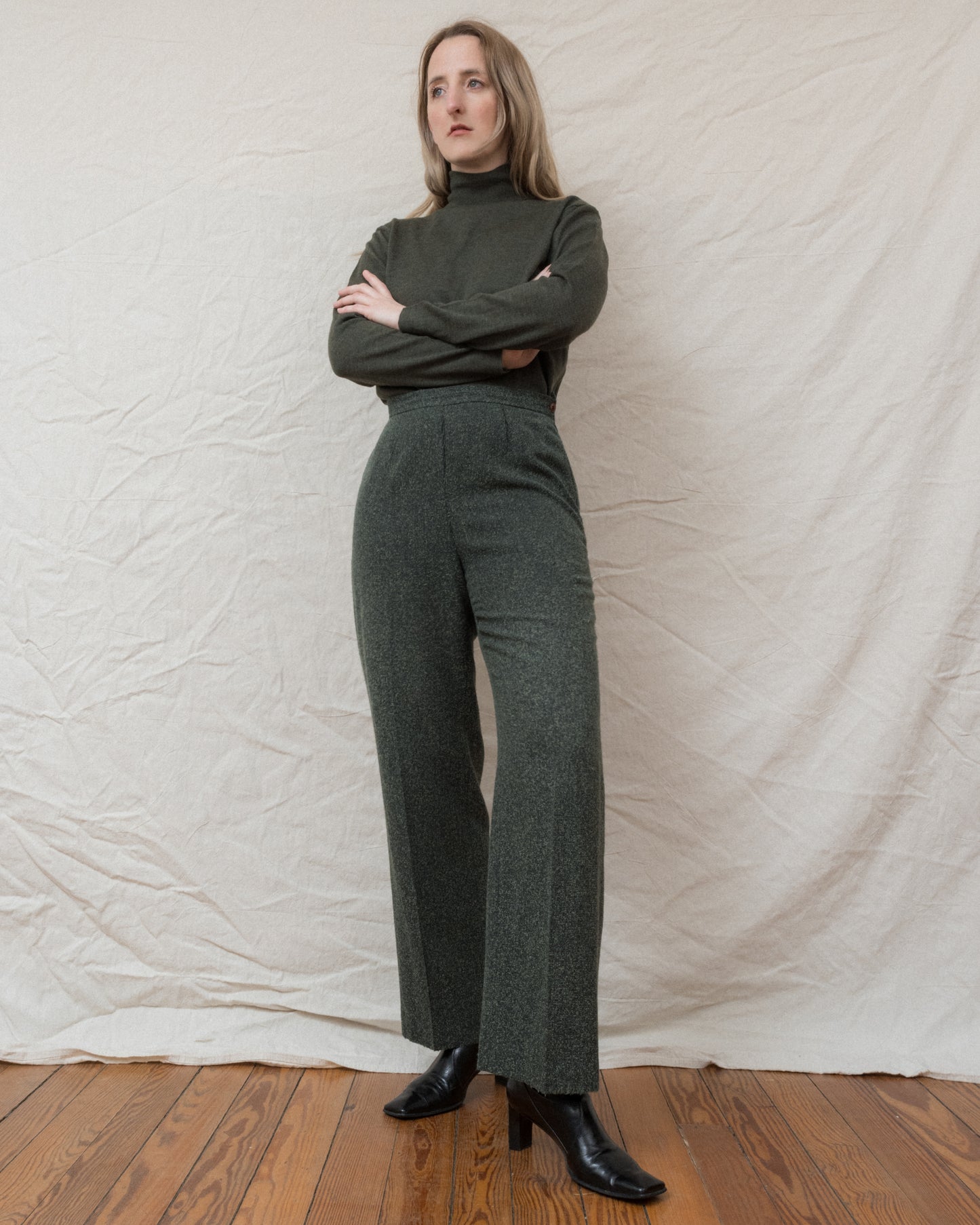 Vintage Olive Tweed Pants (M/L)