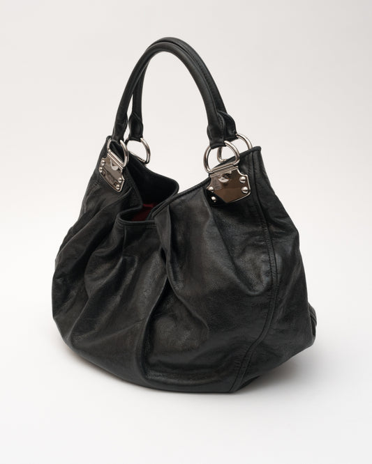 MIU MIU Black Vitello Hobo Bag