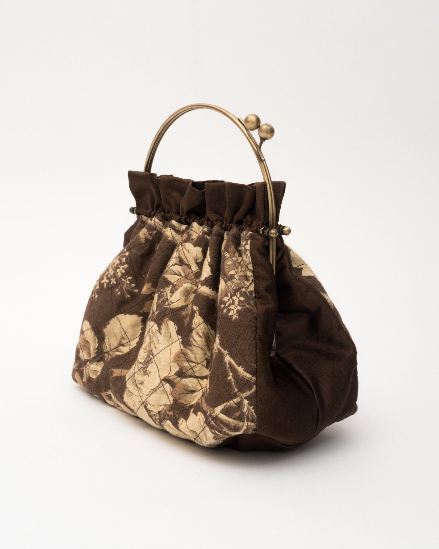 VTG Brown Floral Fabric Bag