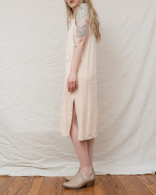 Vintage Cream Denim Dress (S/M)