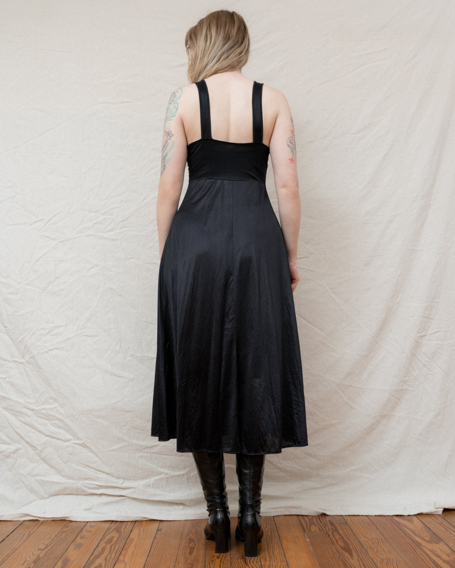 Vintage Black Slip Dress (S/M)