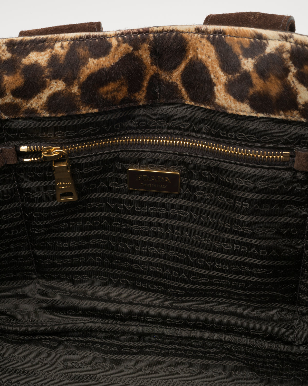 2003 PRADA Leopard Print Cavallino Pony Hair Bag