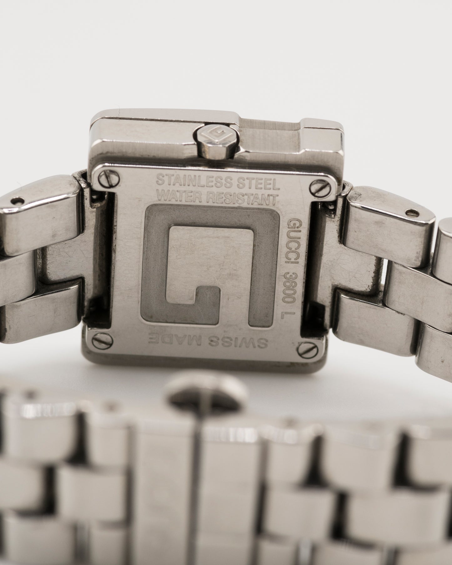 2000s GUCCI 3600L Silver Watch w/Black Dial