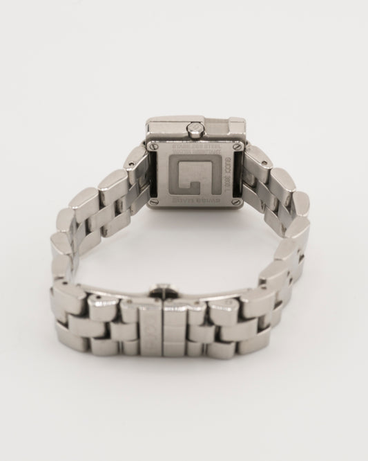 2000s GUCCI 3600L Silver Watch w/Black Dial