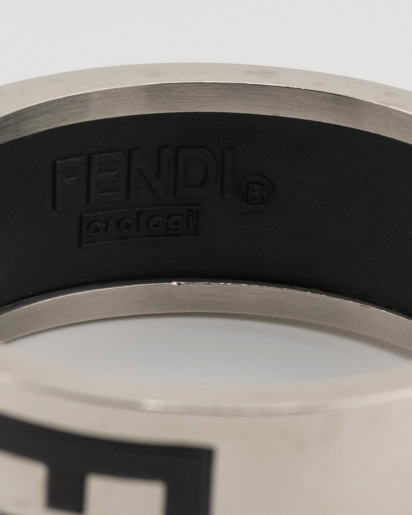 2000s FENDI 3250L Silver FF Cuff Watch