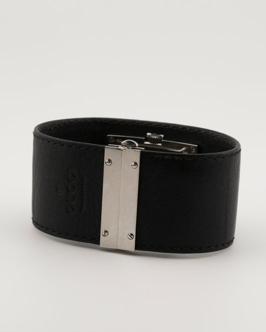 90s GUCCI 7800L Leather Cuff Watch