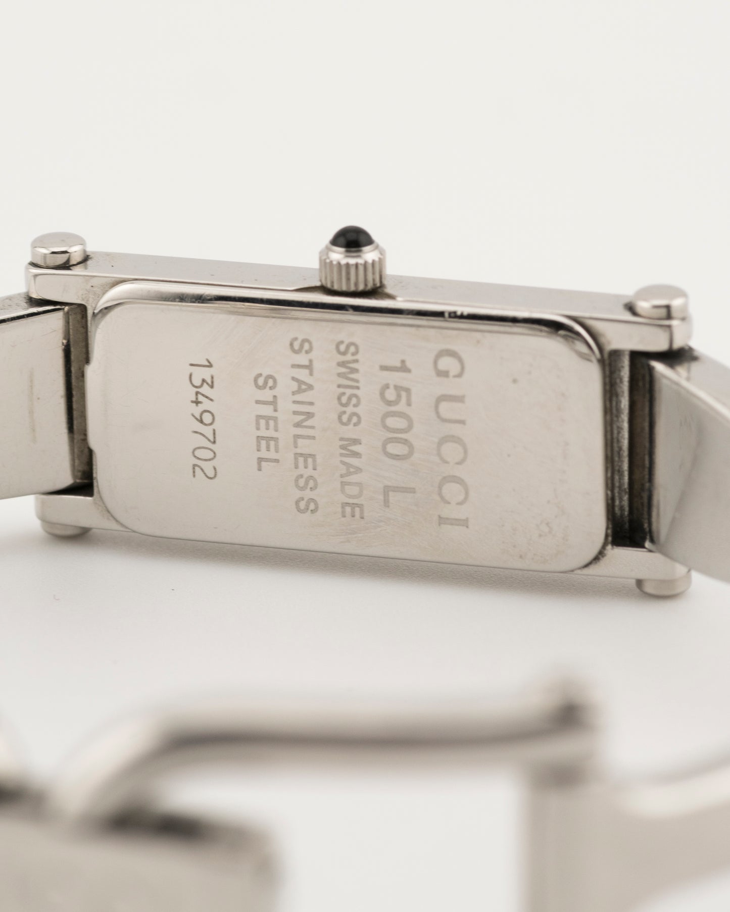 90s GUCCI 1500L Silver Watch w/Grey Dial