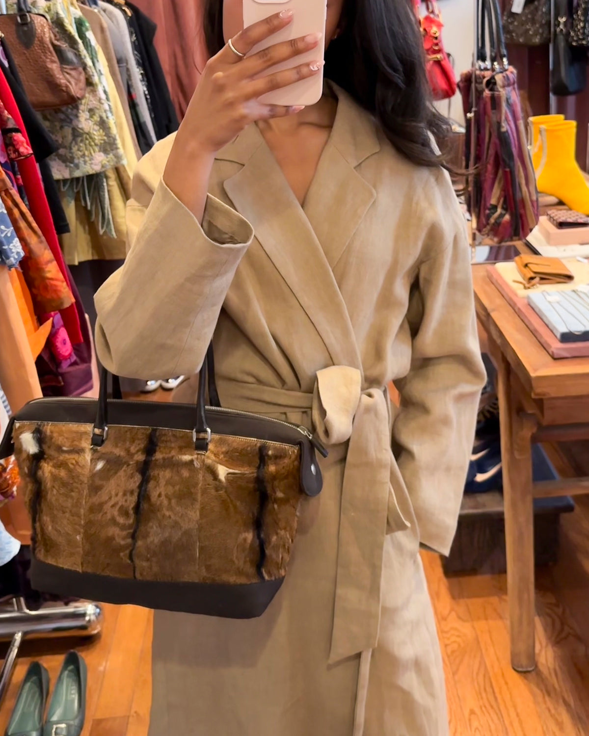 2000s MIU MIU Textured Pony Hair Bag