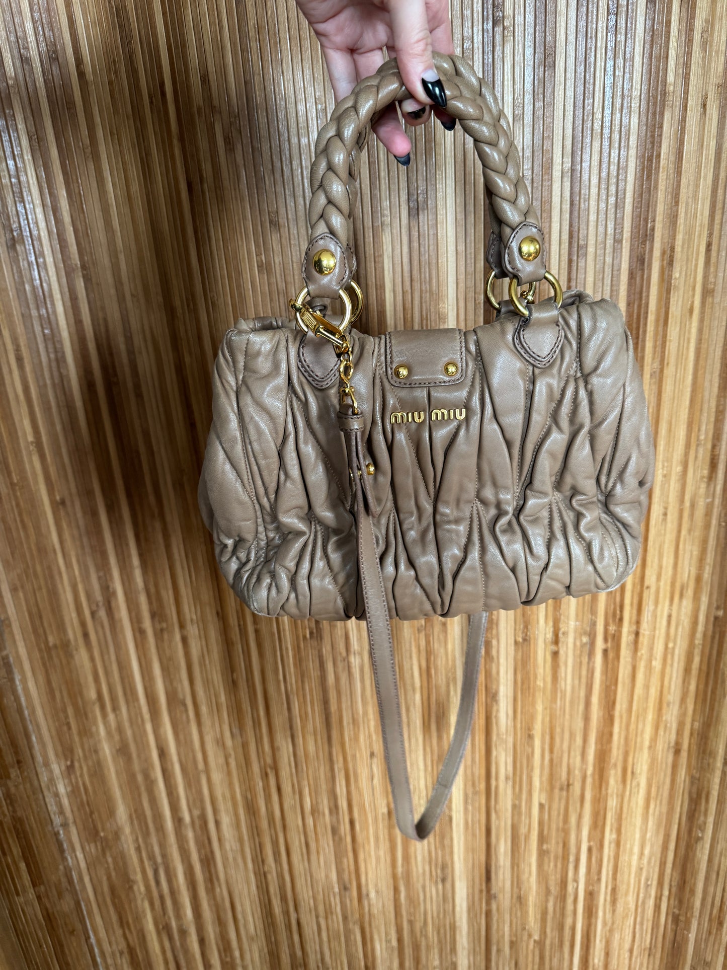 CC MIU MIU Light Brown Matelasse Bag