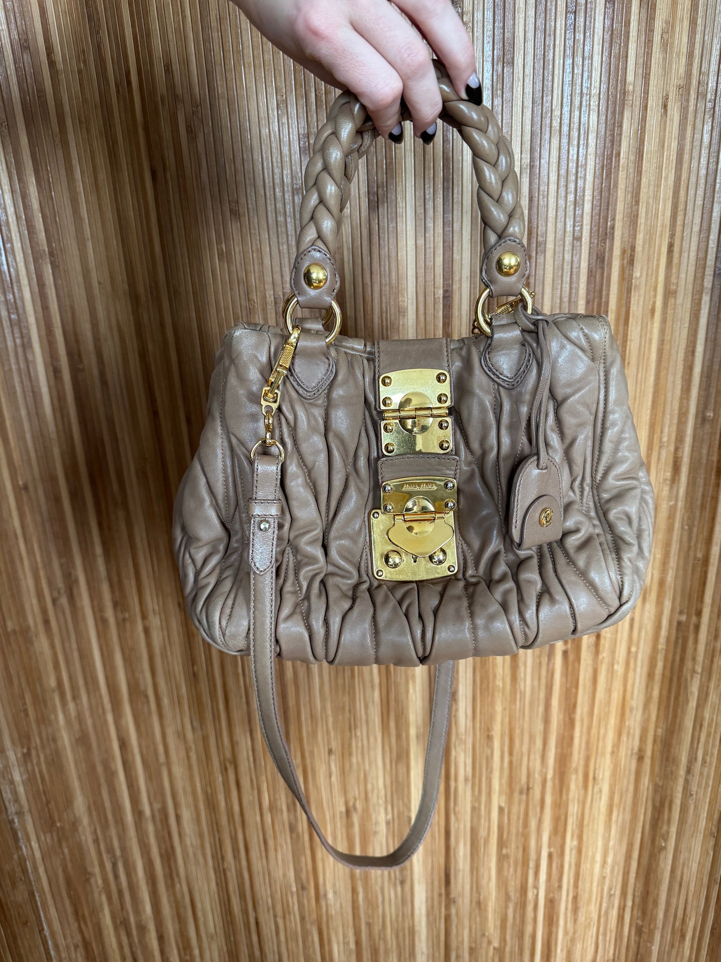 CC MIU MIU Light Brown Matelasse Bag