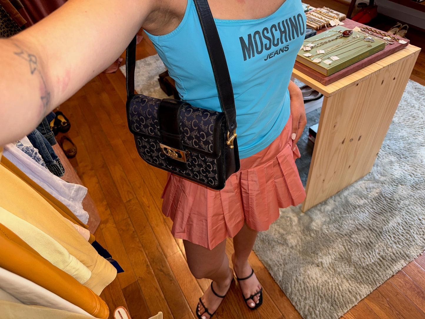 80s/90s CELINE Sulky C Navy Shoulder Bag