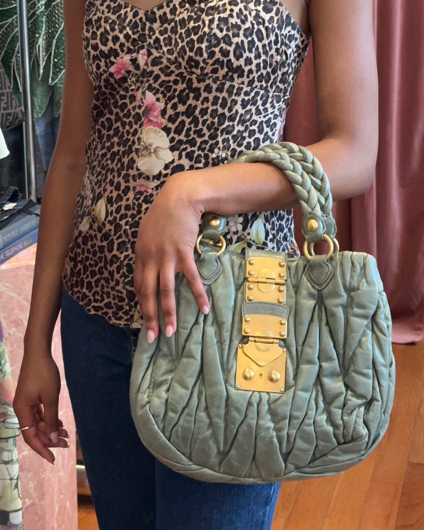 2000s MIU MIU Sage Matelasse Bag