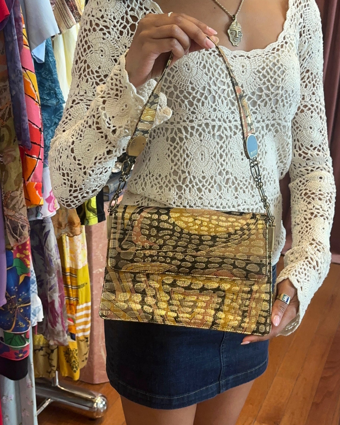 2000s EMILIO PUCCI Christian Lacroix Era Metallic Brocade Bag