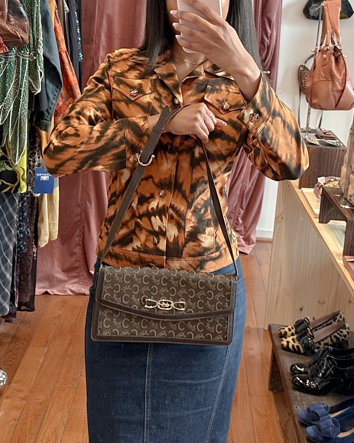 90s CELINE Brown Sulky Shoulder Bag