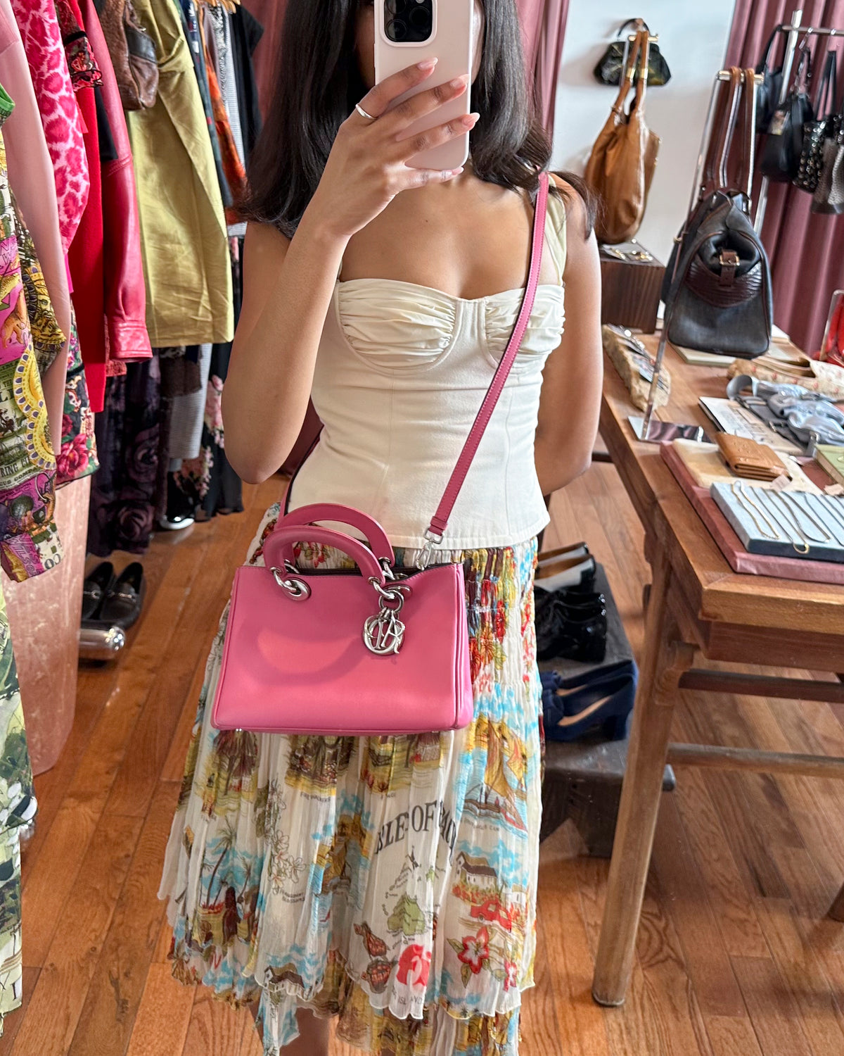 SS2013 CHRISTIAN DIOR Bubble Gum Pink Diorissimo Mini Bag