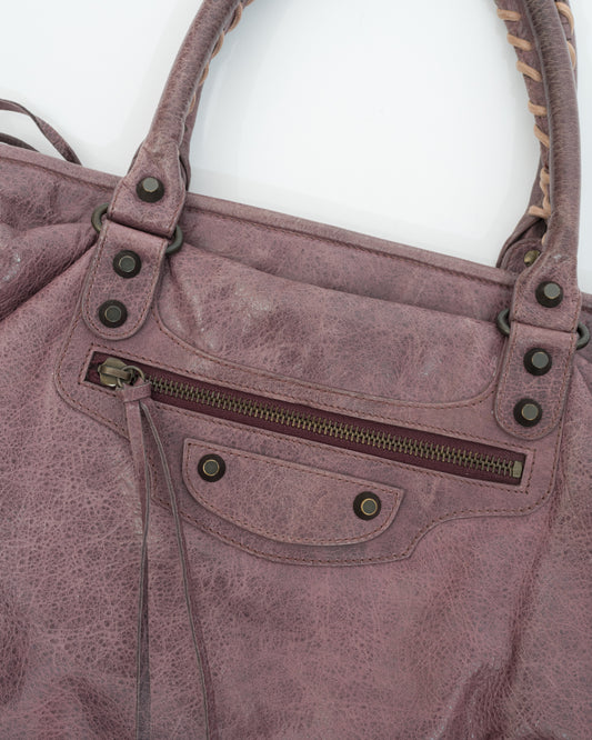 BALENCIAGA Plum The Sunday Tote
