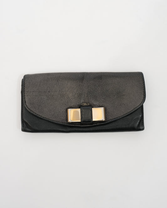 CHLOE Lily Black Metallic Wallet