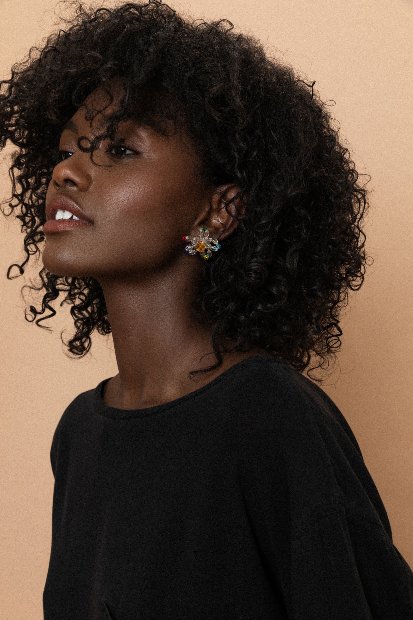 SS925 Beaded Daisy Earrings
