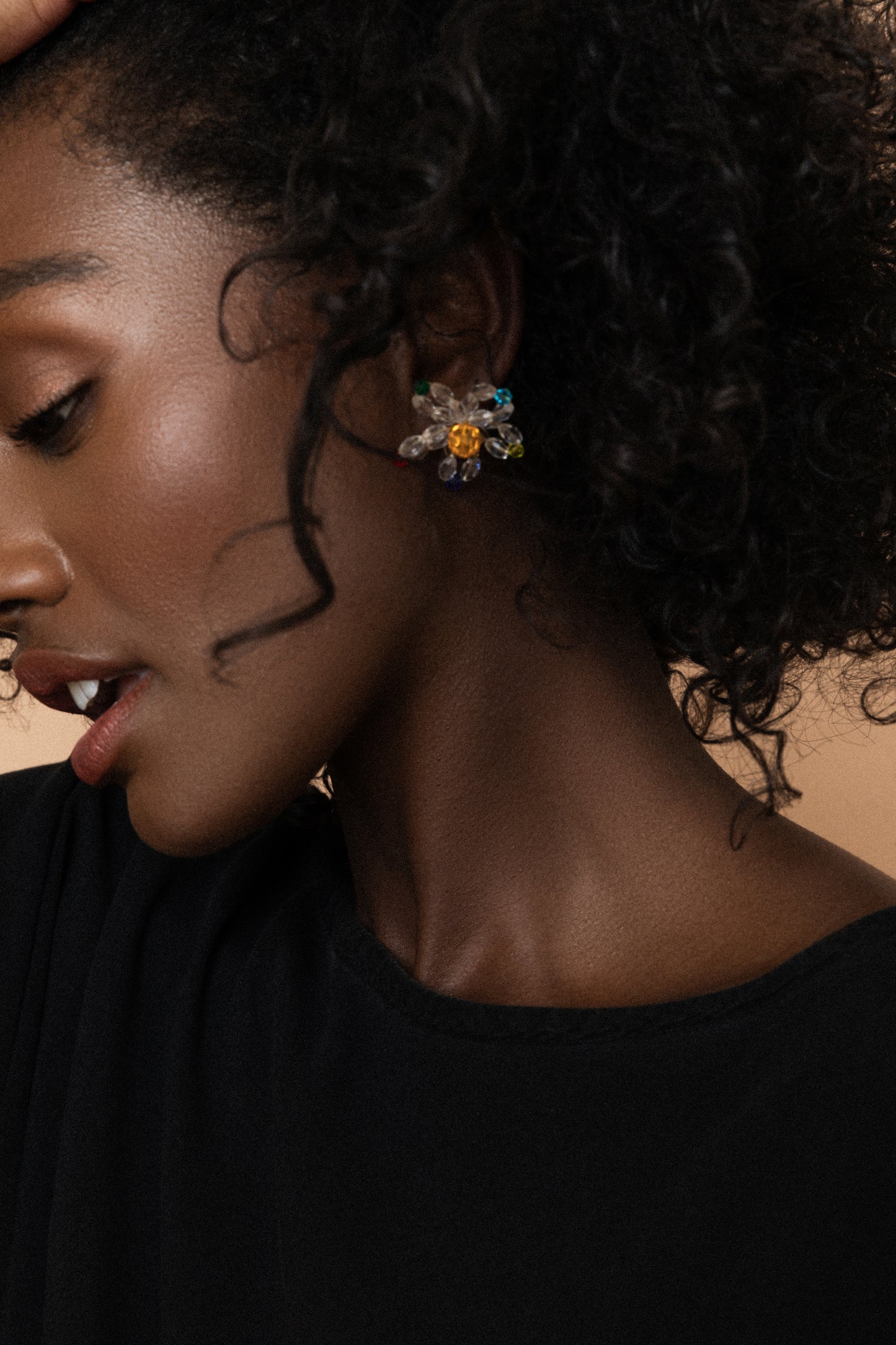 SS925 Beaded Daisy Earrings