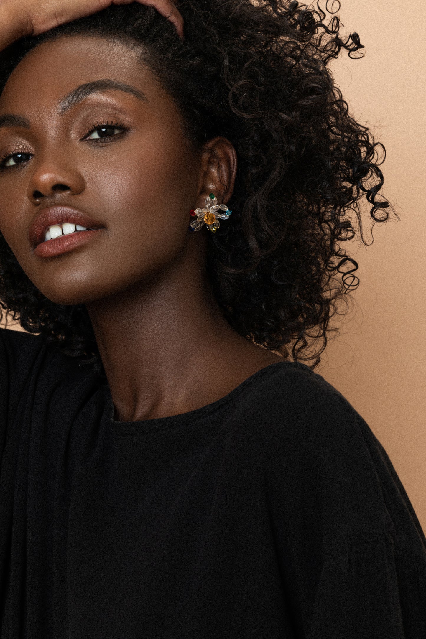 SS925 Beaded Daisy Earrings