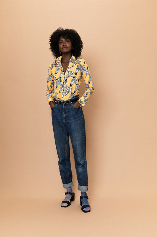 Vintage 70s Zebra Blouse (S)