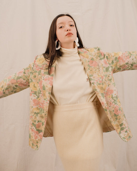 Vintage Pastel Floral Oversized Blazer / S - Closed Caption