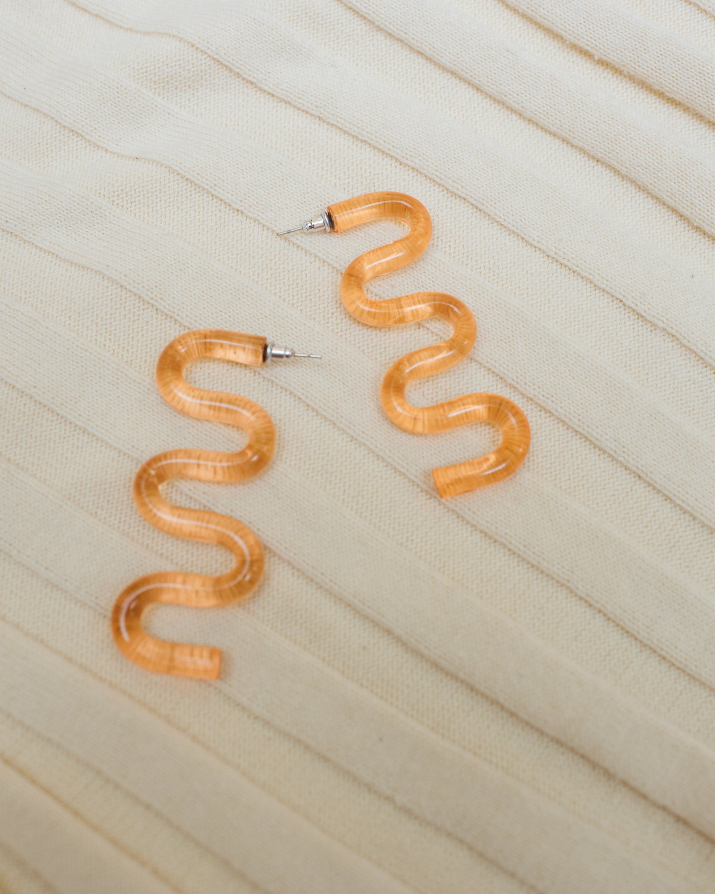 Ocean Waves Tangerine Earrings