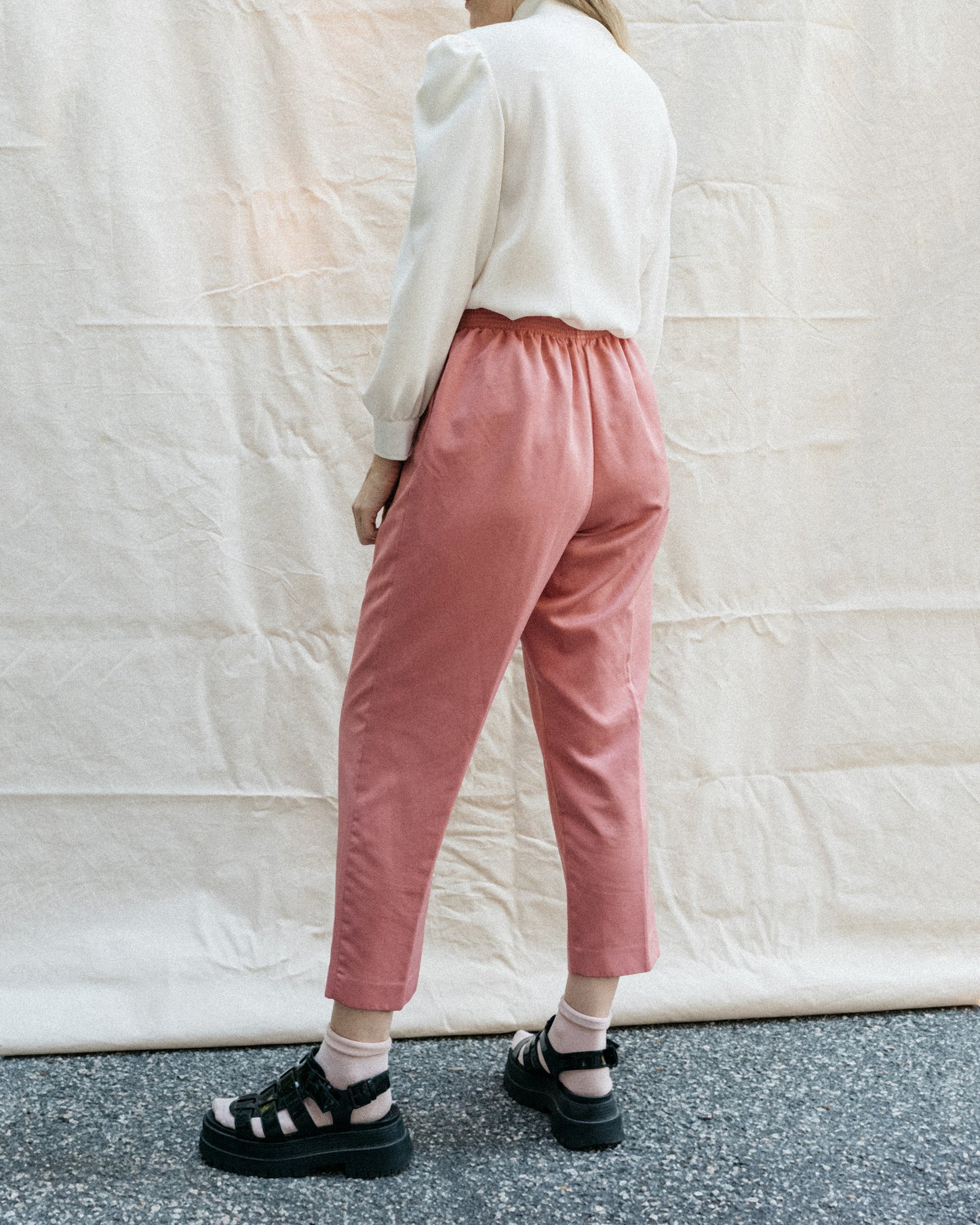 Vintage Cream Ruffle Blouse (S/M)