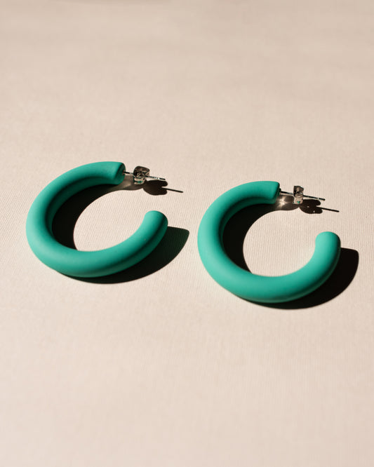 SS925 Louise Hoops in Teal