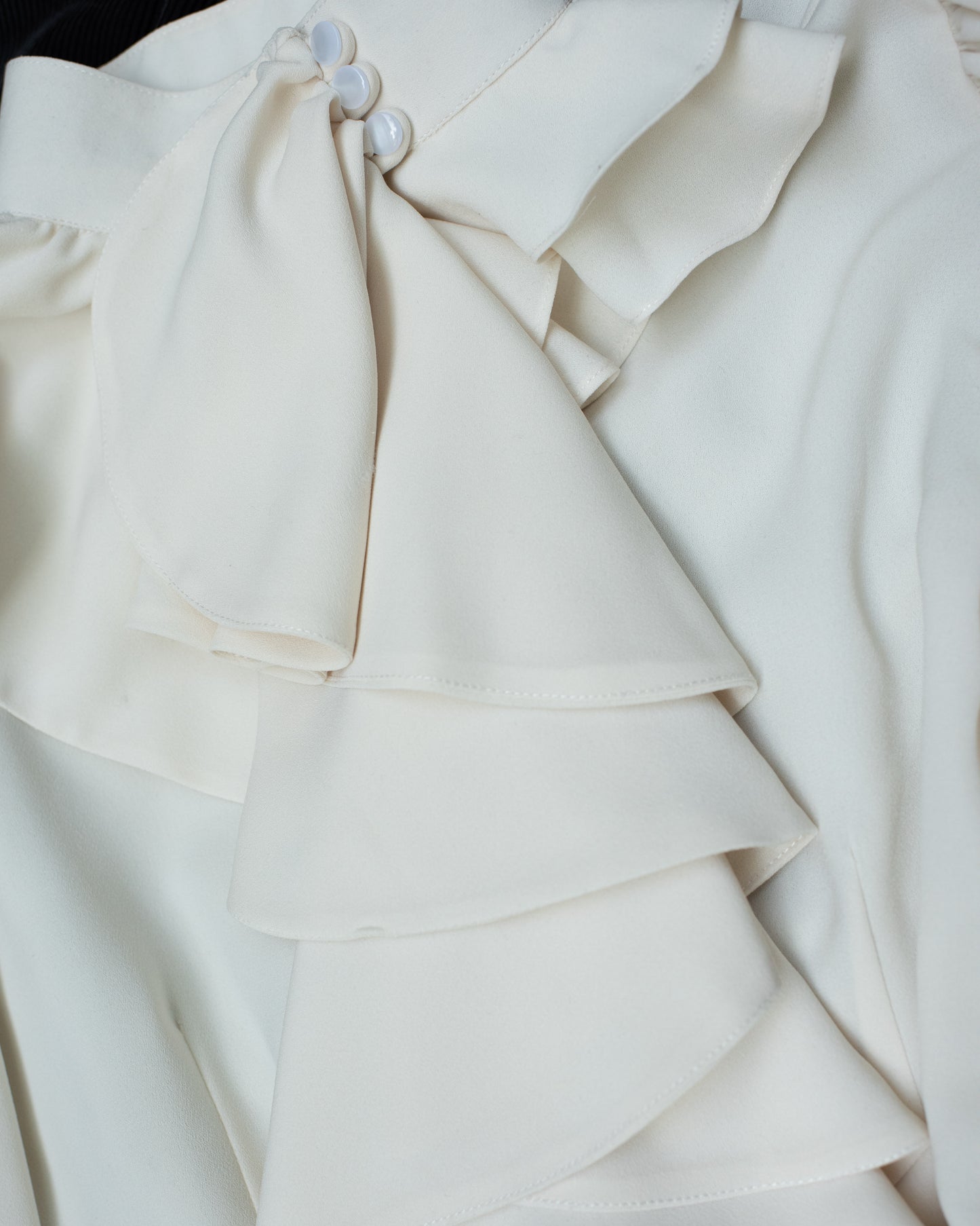Vintage Cream Ruffle Blouse (S/M)