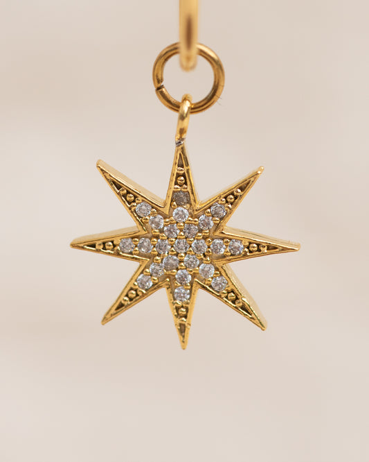 Single Charm Hoop Earring (North Star)