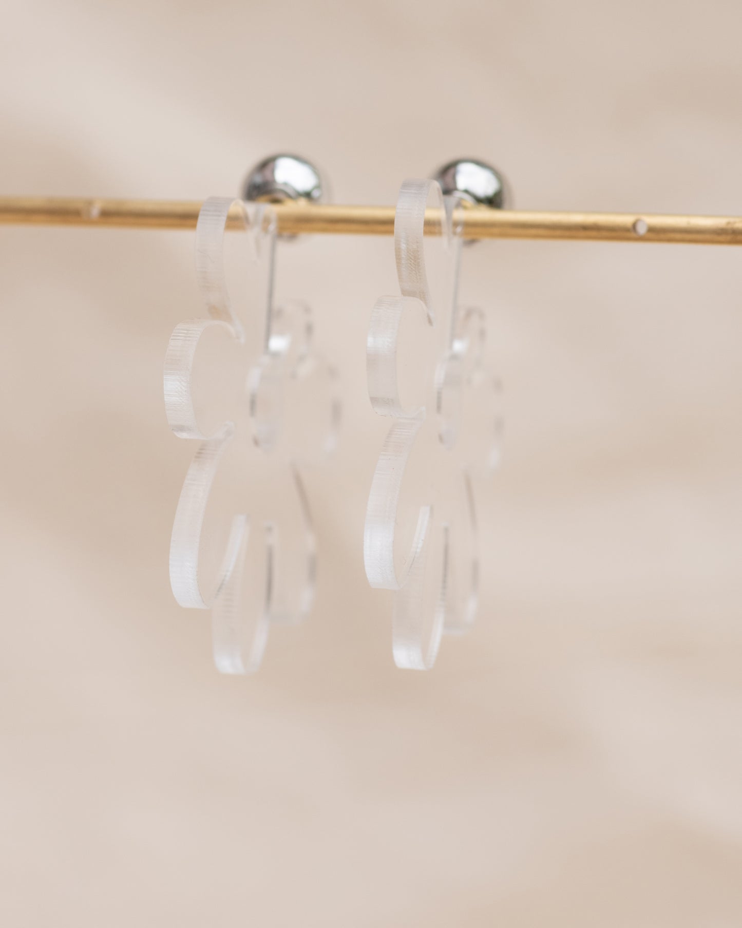 Acrylic Flower Earrings in Clear