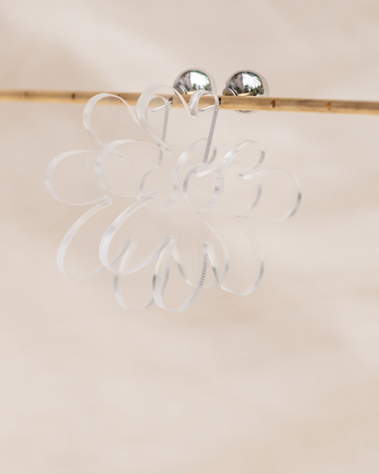Acrylic Flower Earrings in Clear