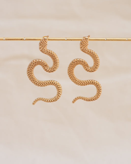 Golden Serpent Earrings