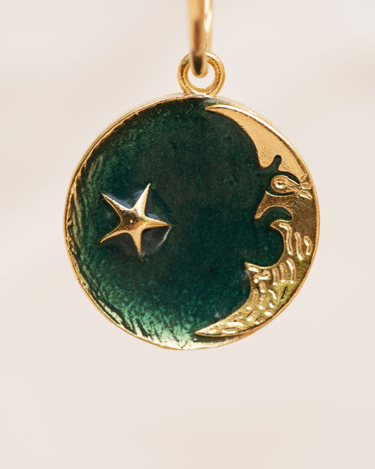 Single Charm Hoop Earring (Night Lovers)