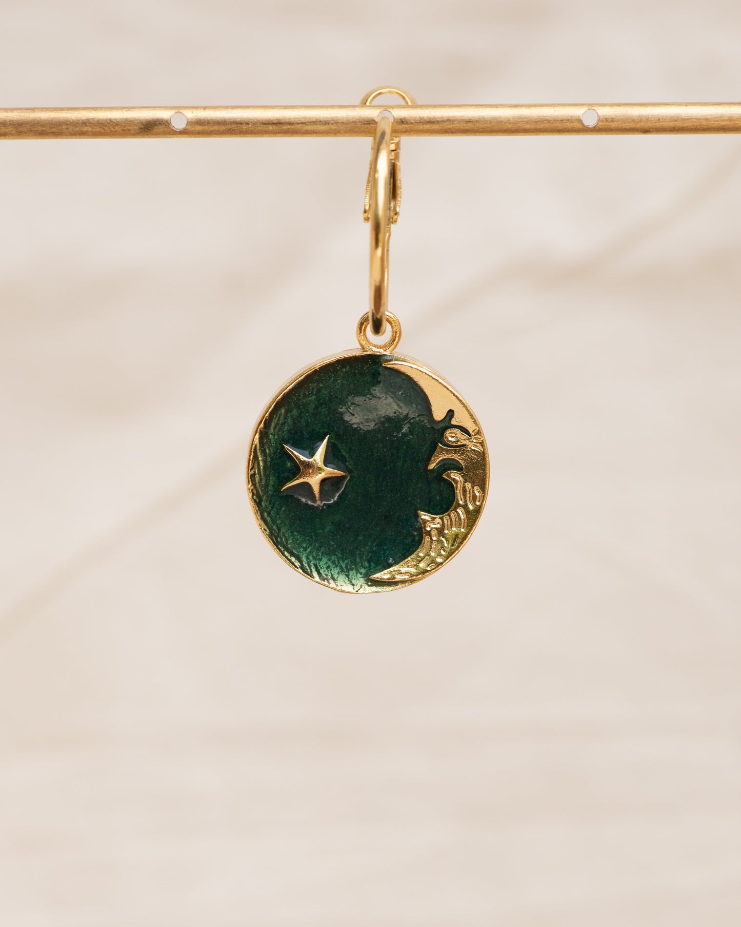Single Charm Hoop Earring (Night Lovers)