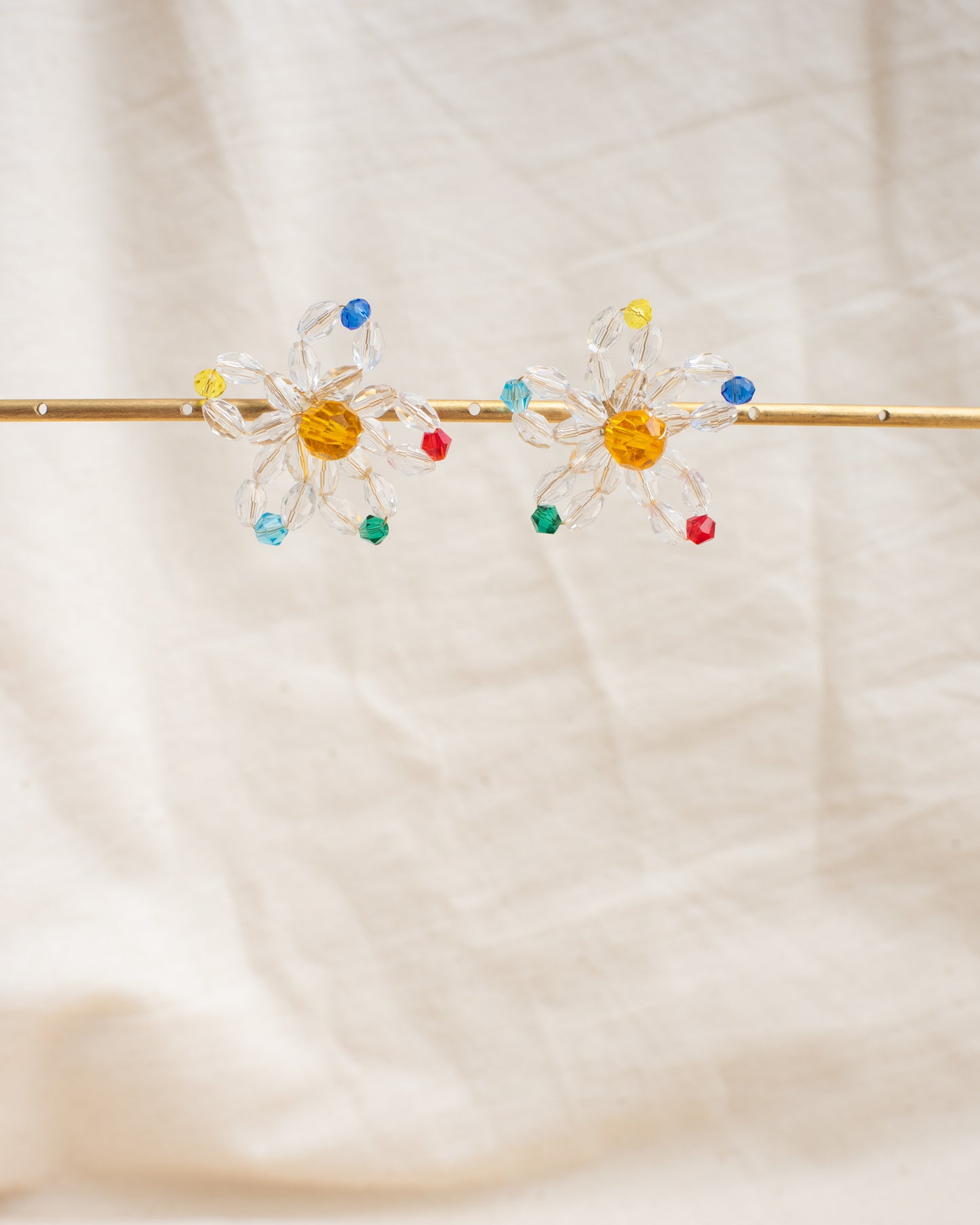 SS925 Beaded Daisy Earrings